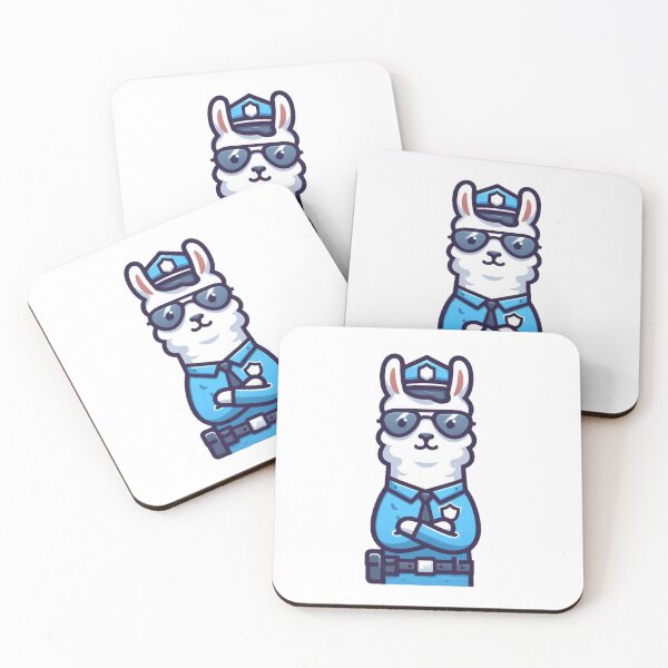 Item preview, Serious Cartoon Llama Police Officer – Cool Animal Law Art designed and sold by Confuzz1ed.