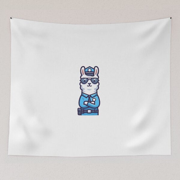 Item preview, Serious Cartoon Llama Police Officer – Cool Animal Law Art designed and sold by Confuzz1ed.