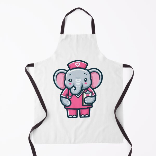 Item preview, Cartoon Elephant Nurse in Pink Uniform – Big Hearted Medical Animal designed and sold by Confuzz1ed.