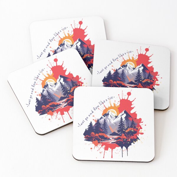 Item preview, Multicolor splashing of mountains and forest art designed and sold by OooPstudio.