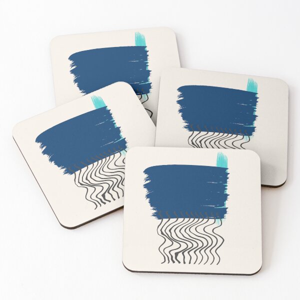 Item preview, Brush strokes in deep blue and waves designed and sold by strokes and splashes.