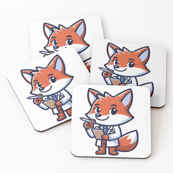 Item preview, Clever Cartoon Fox Doctor in Lab Coat – Medical Animal Character designed and sold by Confuzz1ed.