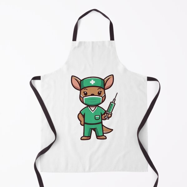 Item preview, Cartoon Kangaroo Nurse in Scrubs with Syringe – Funny Aussie Medic Art designed and sold by Confuzz1ed.