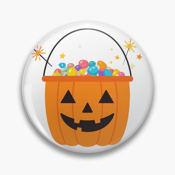 Item preview, Kawaii Chibi Pumpkin Bucket Full of Candy and Sparkles – Cute Halloween Illustration designed and sold by PrintCreations9.