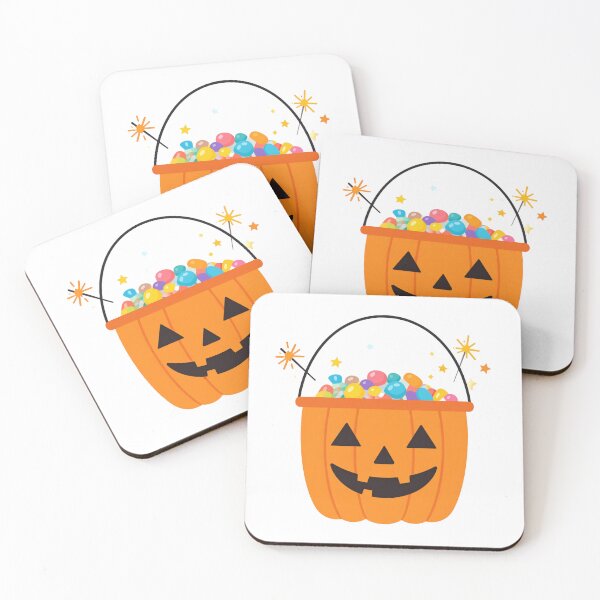 Item preview, Kawaii Chibi Pumpkin Bucket Full of Candy and Sparkles – Cute Halloween Illustration designed and sold by PrintCreations9.