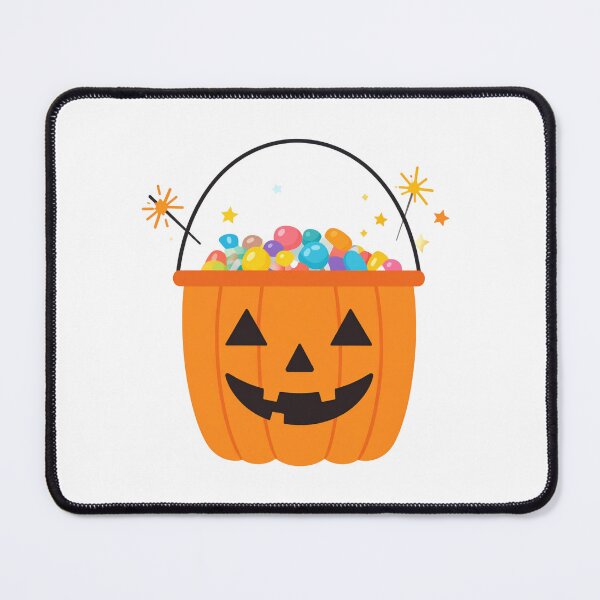 Item preview, Kawaii Chibi Pumpkin Bucket Full of Candy and Sparkles – Cute Halloween Illustration designed and sold by PrintCreations9.