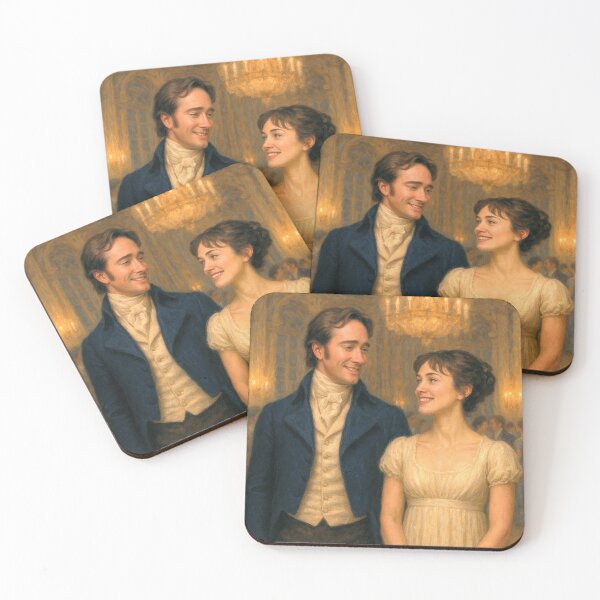 Item preview, Mr Darcy & Elizabeth Bennet Illustration designed and sold by LoveVintageToo.