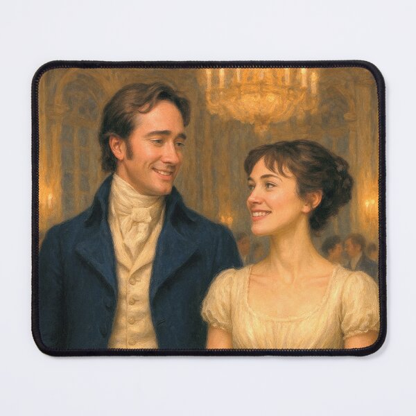 Item preview, Mr Darcy & Elizabeth Bennet Illustration designed and sold by LoveVintageToo.