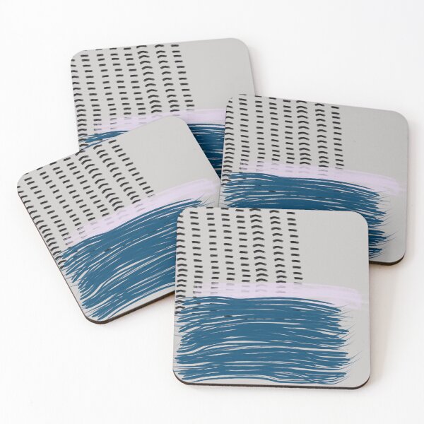 Item preview, Dashes and Acrylic strokes in emerald blue and lilac designed and sold by strokes and splashes.