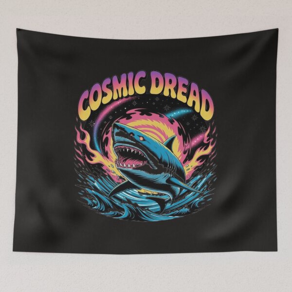 Item preview, Cosmic Dread – Psychedelic Shark in Space Wave Explosion designed and sold by dortmond.