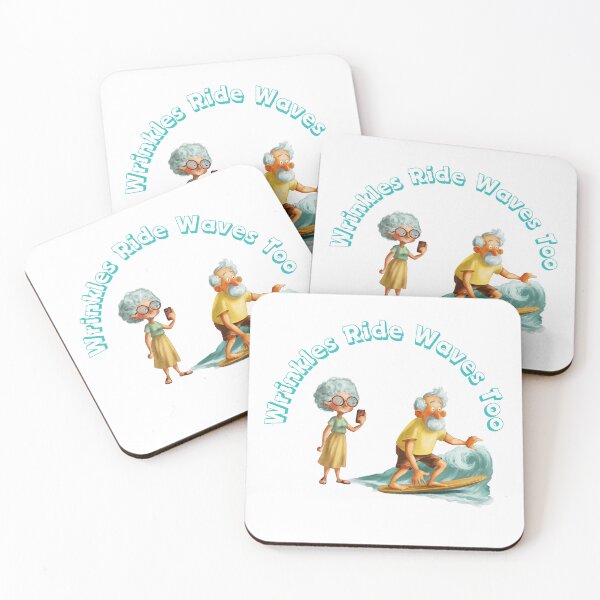 Item preview, Seniors enjoying surfing together at the beach while capturing moments on a smartphone designed and sold by Ms. Iryna.