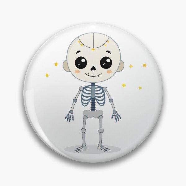 Item preview, Cute Skeleton with Tiny Cracks and Sparkling Eyes – Halloween Cartoon Style designed and sold by PrintCreations9.