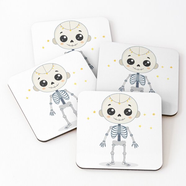 Item preview, Cute Skeleton with Tiny Cracks and Sparkling Eyes – Halloween Cartoon Style designed and sold by PrintCreations9.