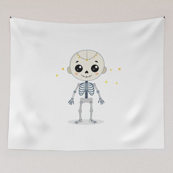 Item preview, Cute Skeleton with Tiny Cracks and Sparkling Eyes – Halloween Cartoon Style designed and sold by PrintCreations9.