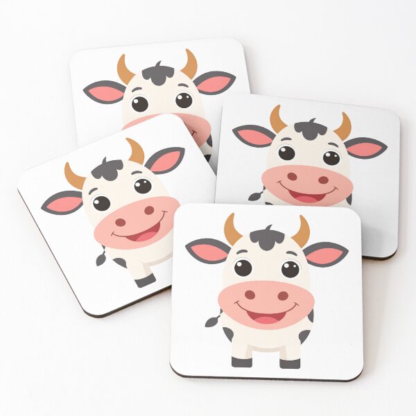 Item preview, Smiling Cartoon Cow with Big Eyes – Cute Farm Animal Illustration designed and sold by PrintCreations9.
