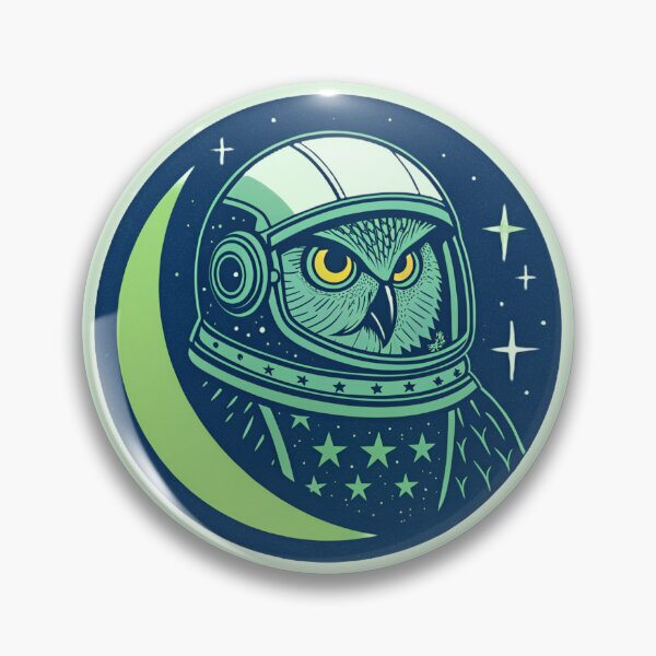 Item preview, Cosmic Owl Explorer – Retro Space Bird Illustration designed and sold by enly shop.