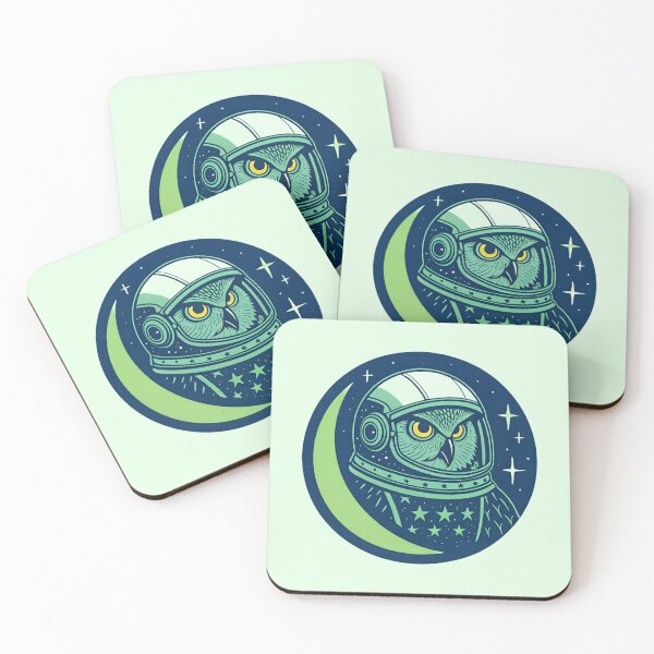 Item preview, Cosmic Owl Explorer – Retro Space Bird Illustration designed and sold by enly shop.