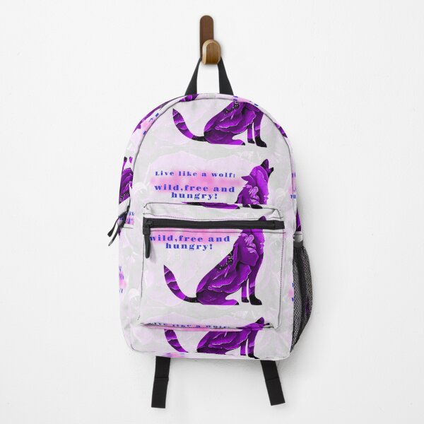 Item preview, Purple wolf silhouette with meaningful words with pink highlights on letters designed and sold by wallartofmio.