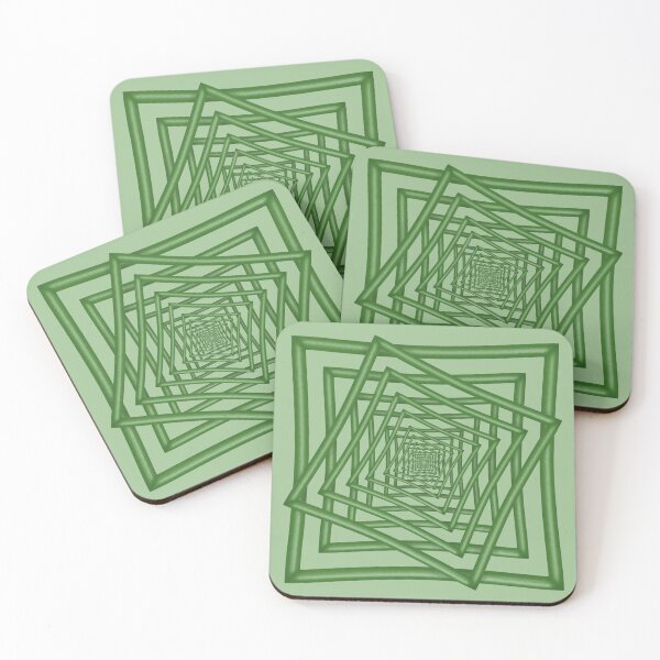 Item preview, Geometric image of green frames with repeating rotation designed and sold by Cherevan.