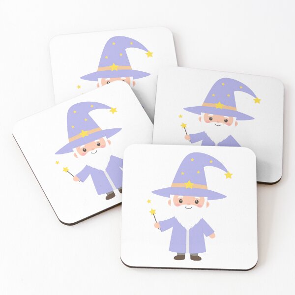 Item preview, Cute Wizard with Starry Hat and Friendly Smile Illustration designed and sold by PrintCreations9.