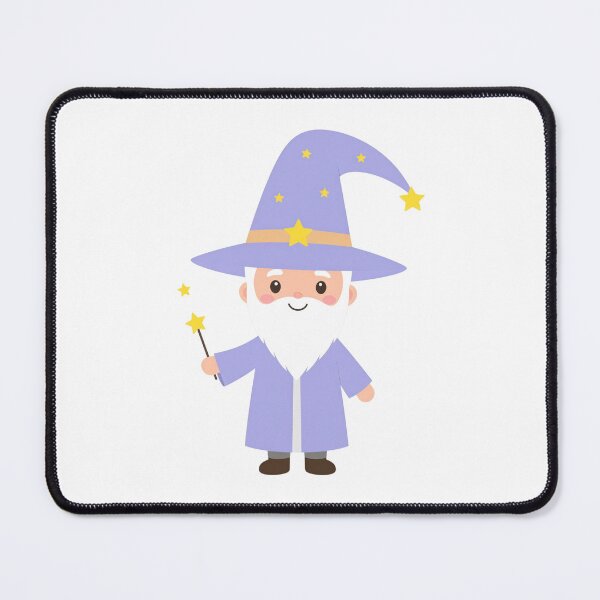 Item preview, Cute Wizard with Starry Hat and Friendly Smile Illustration designed and sold by PrintCreations9.