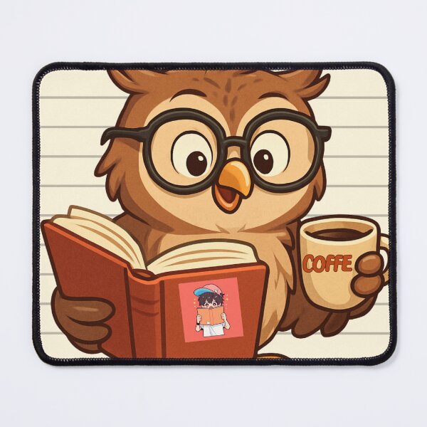 Item preview, Hibou Étudiant - Compagnon de LectureThe Studying Owl - Reading Companion designed and sold by Drawingshirts.