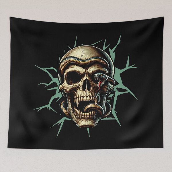 Item preview, Cool vampire skull with snake and thorns designed and sold by ReneMM.