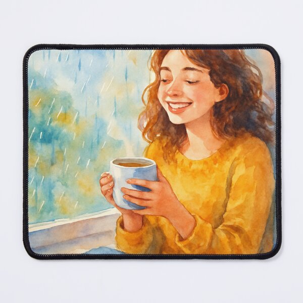 Item preview, Joie Pluvieuse : Café et SourireRainy Day Joy: Coffee and Smile designed and sold by Drawingshirts.