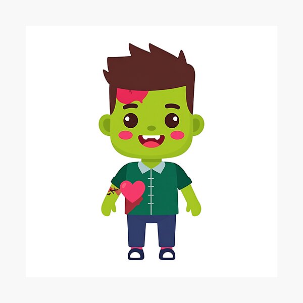 Item preview, Cute Zombie with Stitched Clothes and Heart-Shaped Blush designed and sold by PrintCreations9.