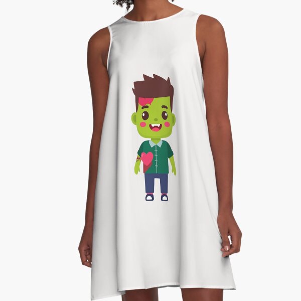 Item preview, Cute Zombie with Stitched Clothes and Heart-Shaped Blush designed and sold by PrintCreations9.