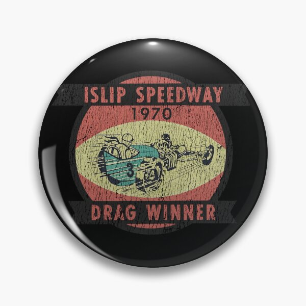 Item preview, Vintage Islip Speedway 1970 Drag Winner - aged, worn, burnout print designed and sold by retropetrol.