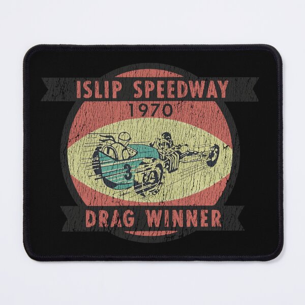 Item preview, Vintage Islip Speedway 1970 Drag Winner - aged, worn, burnout print designed and sold by retropetrol.