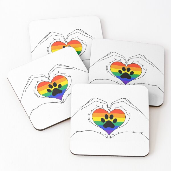 Item preview, LGBT Ally Cat Dog Paw Be Kind Gay Rainbow designed and sold by Uglyandcute.