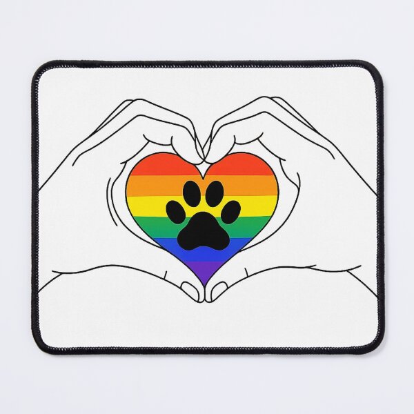 Item preview, LGBT Ally Cat Dog Paw Be Kind Gay Rainbow designed and sold by Uglyandcute.
