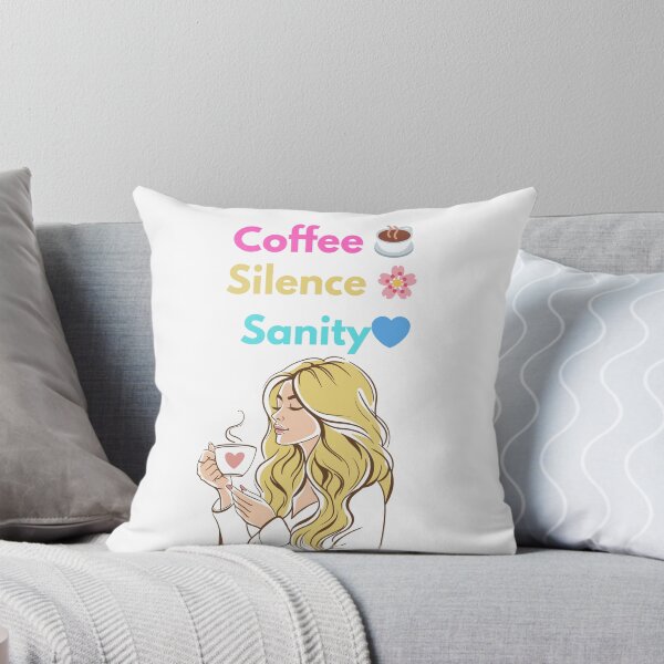 Item preview, Coffee Silence Sanity – Femme chic avec café | Calme et élégance designed and sold by Drawingshirts.