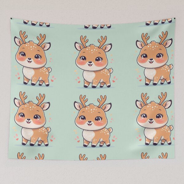 Item preview, Cute Baby Deer Cartoon – Kawaii Woodland Animal Illustration designed and sold by Tidarat-27.