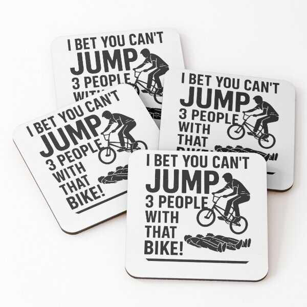 Item preview, Funny BMX Bike Stunt Challenge – "I Bet You Can't Jump 3 People" Design designed and sold by REIBER AI.