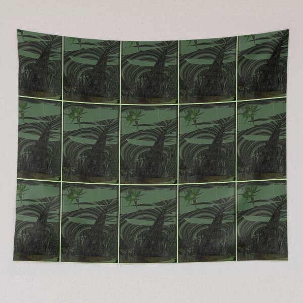 Item preview, Dark Abstract Forest – Organic Digital Energy in Green and Black designed and sold by PrometeoLight.
