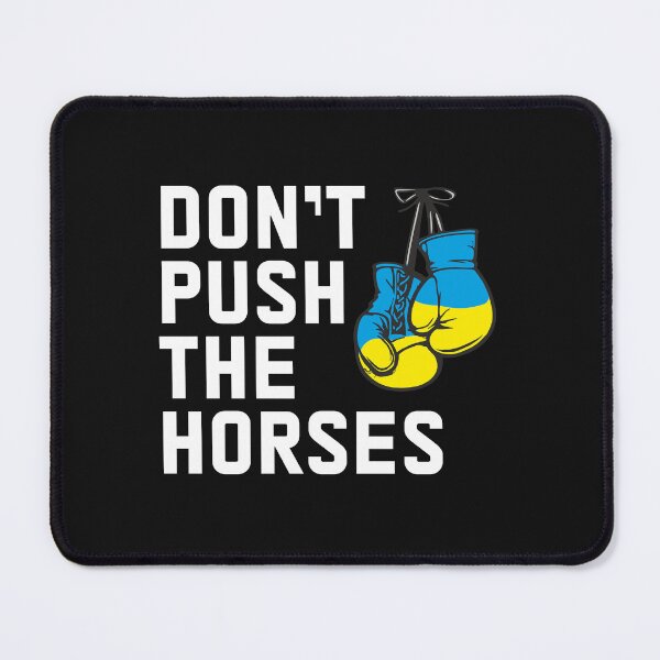 Item preview, Don't Push The Horses Ukrainian Flag Boxing Gloves designed and sold by alenaz.