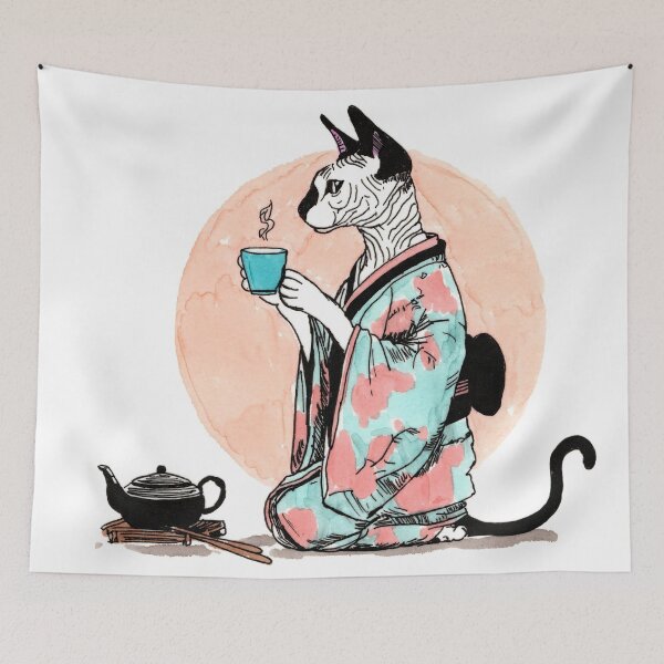 Item preview, Sphynx In Kimono designed and sold by Scribbles & Doodles by Jinx.