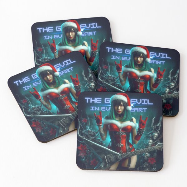 Artikelvorschau, Cyberpunk Santa Punkrock Gitarrenteufel entworfen und verkauft von Voodoo Store Paranormal Collections.
