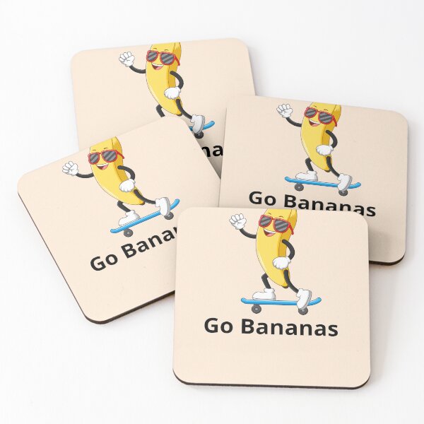 Artikelvorschau, Go Bananas - Lustiges Cartoon-Bananen-Skateboard-Design entworfen und verkauft von Drawingshirts.
