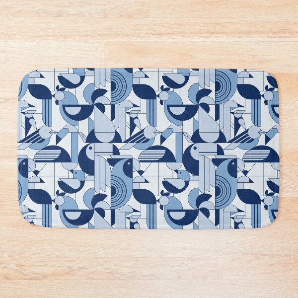 Item preview, Abstract geometric birds - blue designed and sold by InkofNocturna.