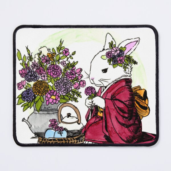 Item preview, Bunny in Burgundy Kimono designed and sold by Scribbles & Doodles by Jinx.