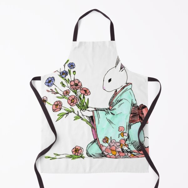 Item preview, Rabbit in Kimono with Flowers designed and sold by Scribbles & Doodles by Jinx.