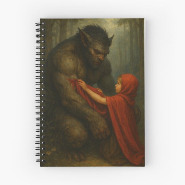 Item preview, Little Red and the Beast – Emotional Fairytale Fantasy Forest Artwork designed and sold by REIBER AI.