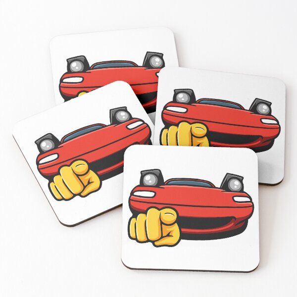 Item preview, Miata Meme Sticker – Pointing Red Car with Pop-Up Headlights designed and sold by Bagich.