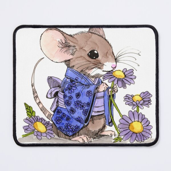 Item preview, Kimono Mouse With Flowers designed and sold by Scribbles & Doodles by Jinx.