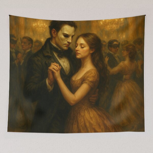 Item preview, Masquerade Waltz – Romantic Gothic Dance with Masked Phantom designed and sold by REIBER AI.