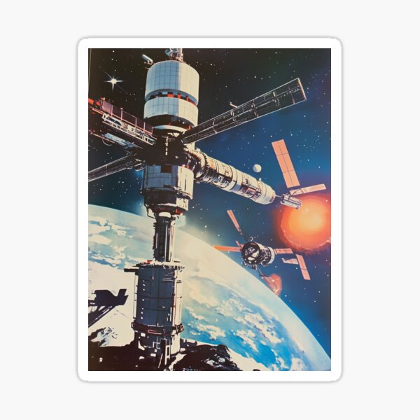 Item preview, Retro Space Station Painting   designed and sold by SiennaFlora.